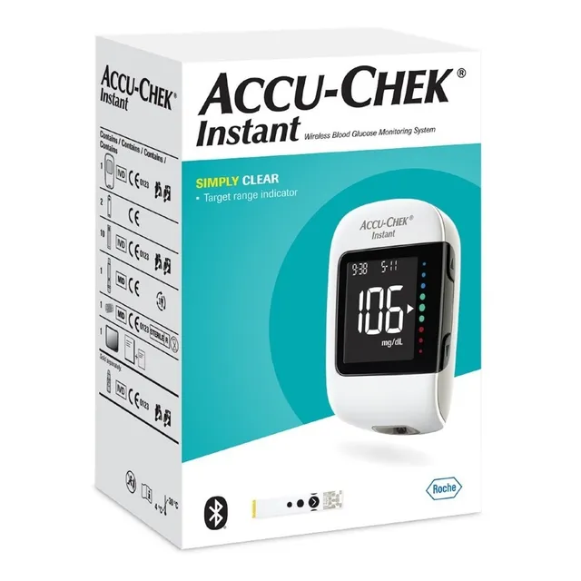 Glucometro Accu-chek Instant mas 10 Tiras Y 10 Lancetas Blanco