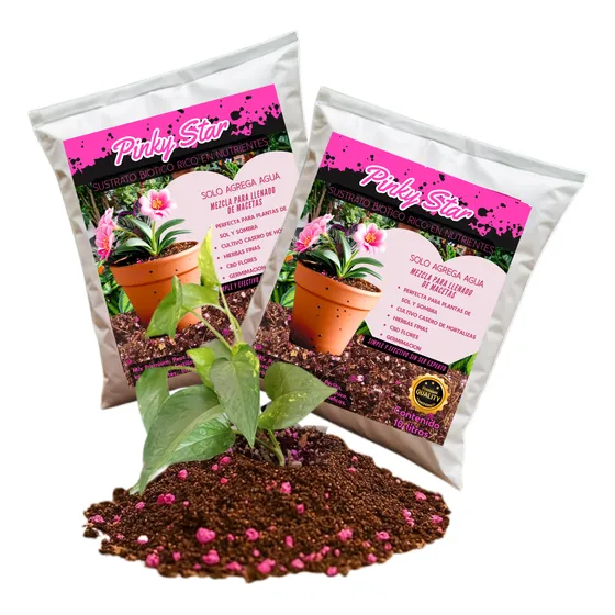 Sustrato Plantas Perlita Peat Moss Drenaje Rápido Pink 2pz