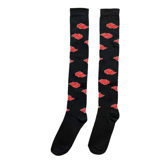 Calceta Akatsuki Naruto - Moda Unisex - Largas Medio Muslo