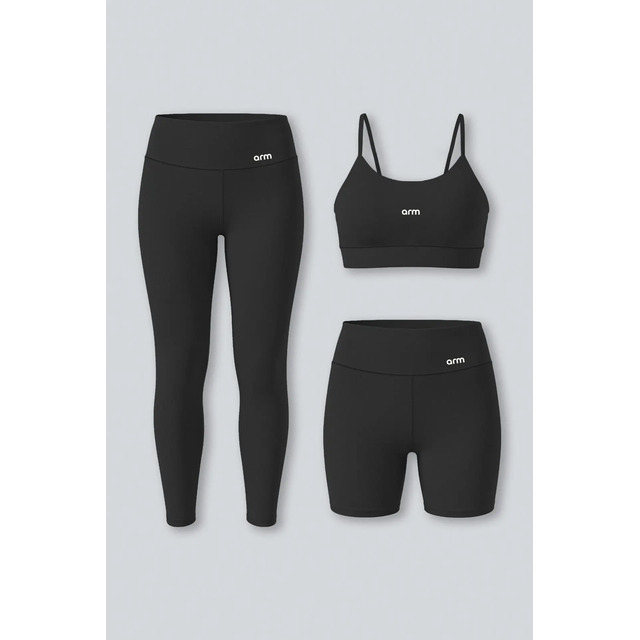 Kit Conjunto Feminino Fitness Top Alça + Legging + Short Kit Conjunto Feminino Fitness Top Alça + Legging + Short