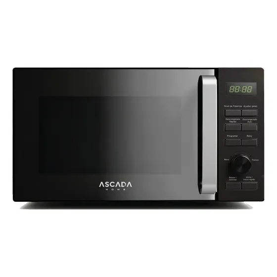Microondas Ascada Negro 25L 900W Digital Puerta Espejada Temporizador