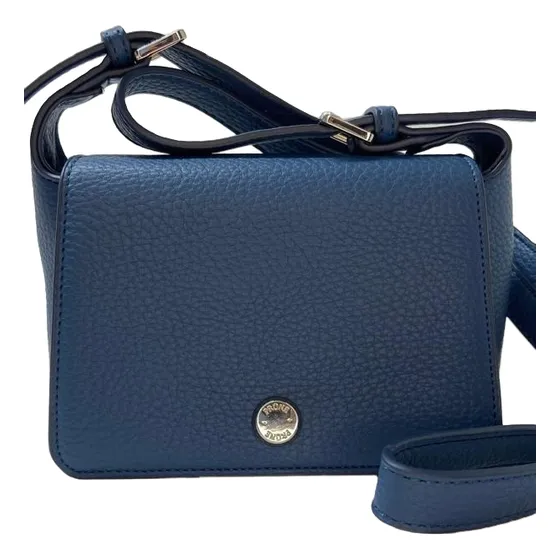 Bandolero Cartera Prune Original Cuero Azul Dama Pequeño