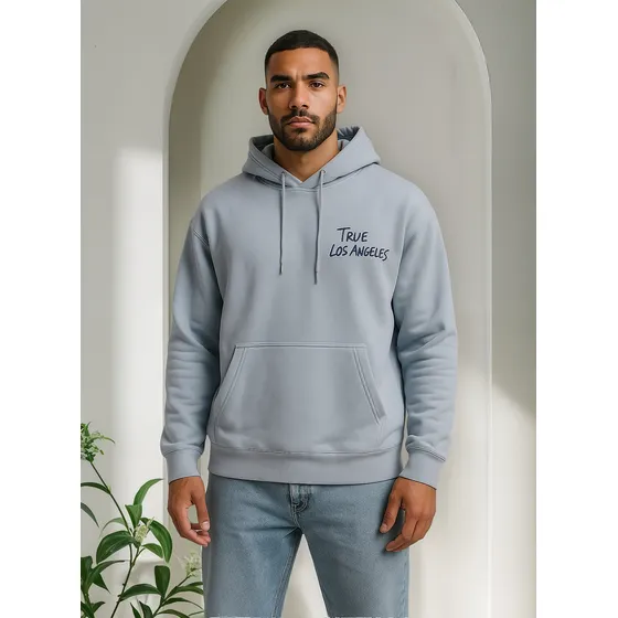 Canguro Frizado Hoodie Hombre Frisa Oversize Los Angeles