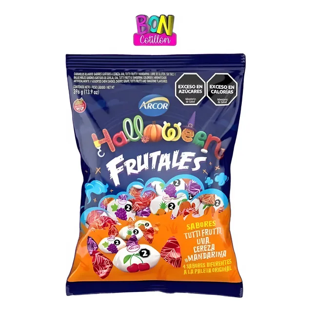 Bolsa Caramelos Masticables Frutales Halloween 396 Grs Arcor