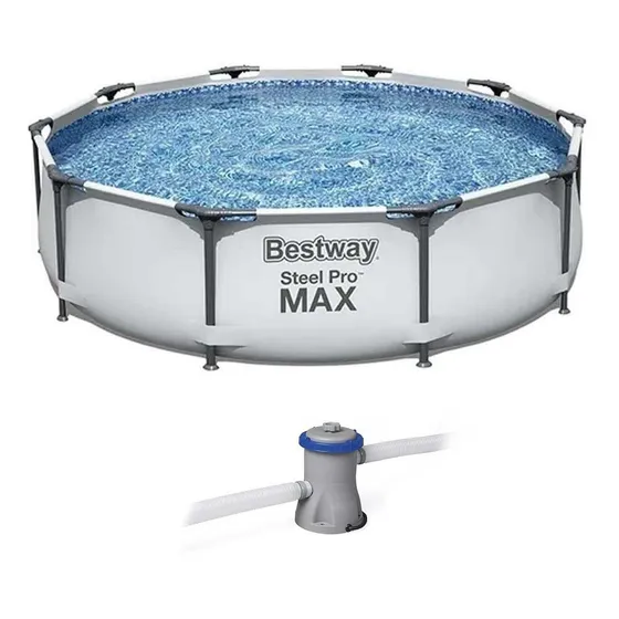 Alberca Circular Estructural 4678 Litros 3m Jardin Bestway Color Gris Piedra Prismática