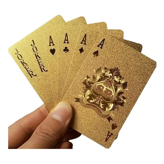 Baralho De Cartas Sfalci 24k Gold Foil, Perfeito Para Pôquer