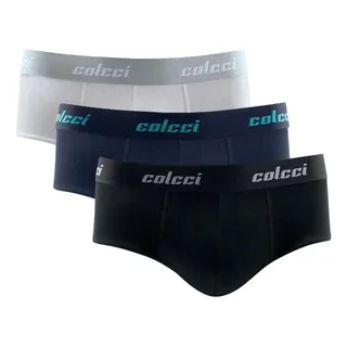 Kit Com 3 Cuecas Slip AlgodĂŁo Cotton Orignal Colcci Kit Com 3 Cuecas Slip AlgodĂŁo Cotton Orignal Colcci