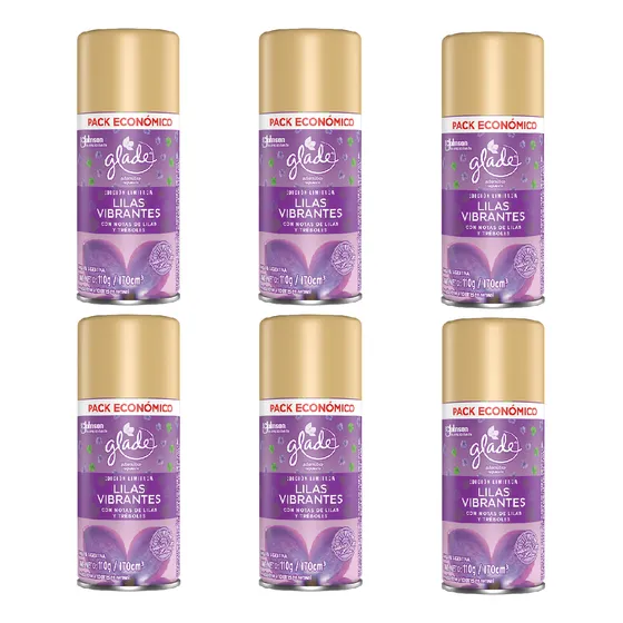 Combo Glade Repuestos Automatico Lilas Vibrantes 6 X 170cm