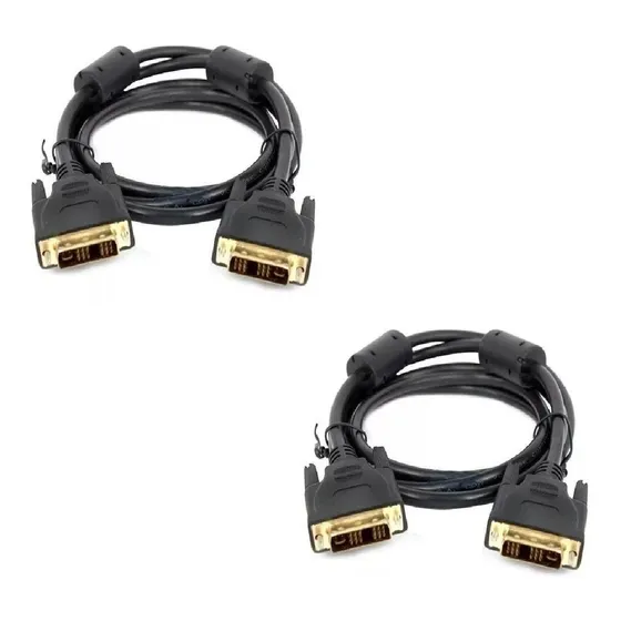 2 Cable Dvi-d 18+1 A Dvi-d 18+1 Punta Dorada Filtros 1.5 Mt
