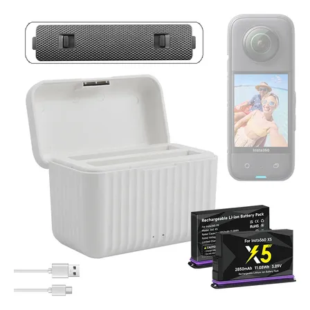 Kit Carregador De Câmera 2 Baterias Para Insta360 X5 Kit