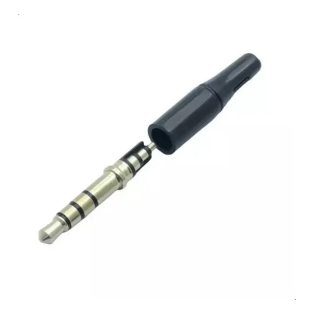 Ficha Mini Plug Stereo 3.5mm 4 Polos Reparación Auricular Color Negro