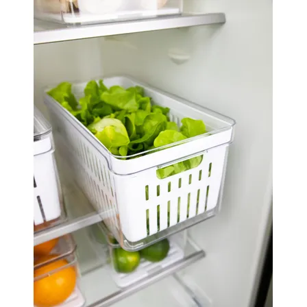 Organizador De Geladeira Com Escorredor Tampa 5l Clear Fresh Cor Transparente - Transparente