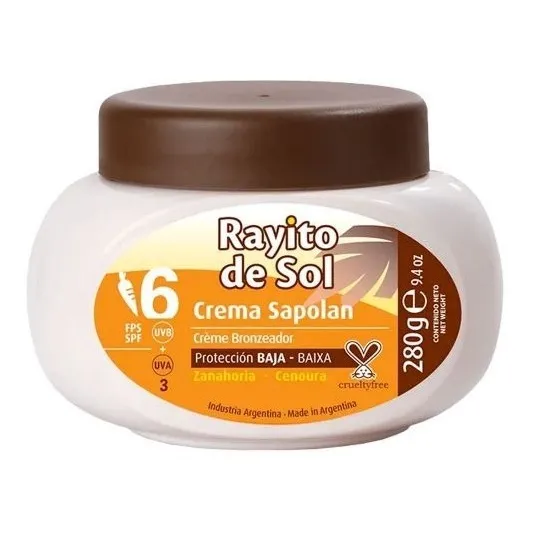 Crema Bronceadora Sapolan Zanahoria Rayito De Sol X 280 G