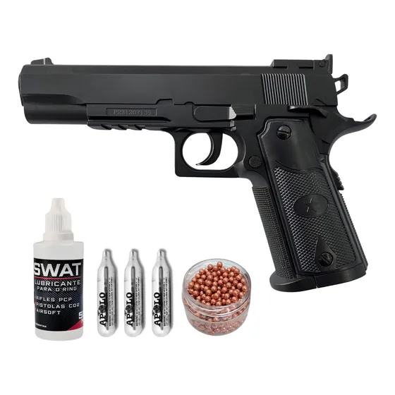 Pistola Co2 Swat Aire Comprimido Réplica Balines Garrafa