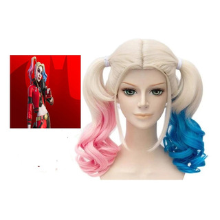 Peluca De Harley Quinn Tamaño De La Base Unico Tono Rubia Peluca De Harley Quinn Tamaño De La Base Unico Tono Rubia