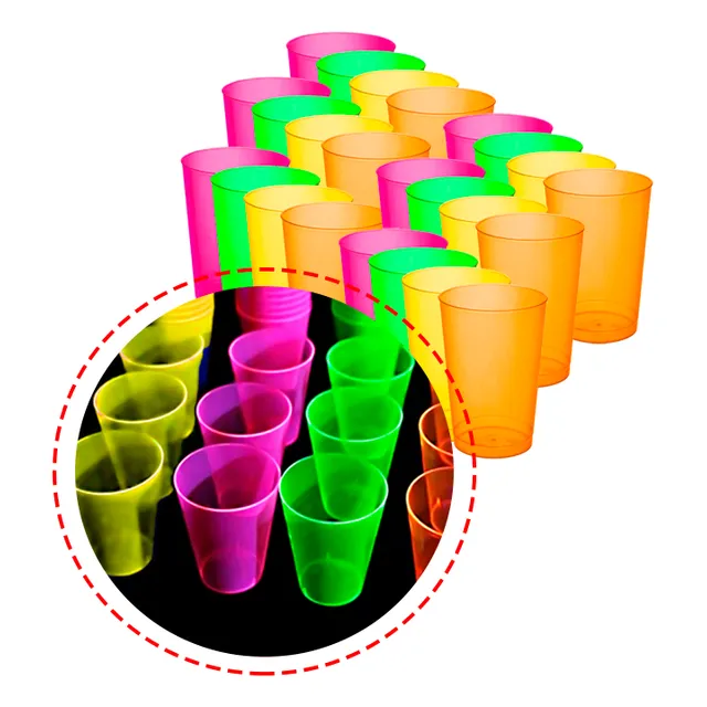 Vasos Acrílico Neón Set 25