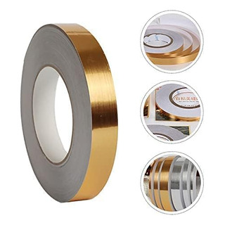 Fita De Parede Autoadesiva, Impermeável, Cor Dourada 50m*1cm Fita De Parede Autoadesiva, Impermeável, Cor Dourada 50m*1cm