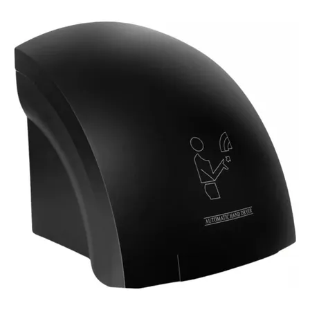 Secador De Manos Eléctrico De Pared Curvo Negro