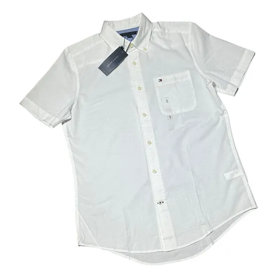 Camisa Hombre Manga Corta Tommy Hilfiger White Original