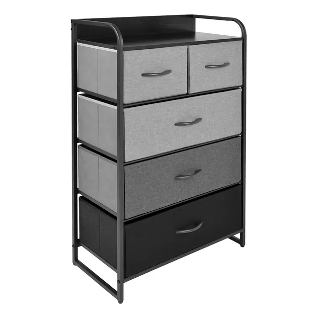 Mueble Buro Organizador Comoda 5 Cajoneras Tela Moderno Color Negro