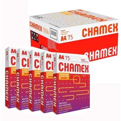 Caixa De Papel Sulfite 75g Chamex A4 - C 2500 Folhas Branco