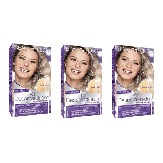 Coloraçao Beautycolor Desamarelador Tonali-kit 3un