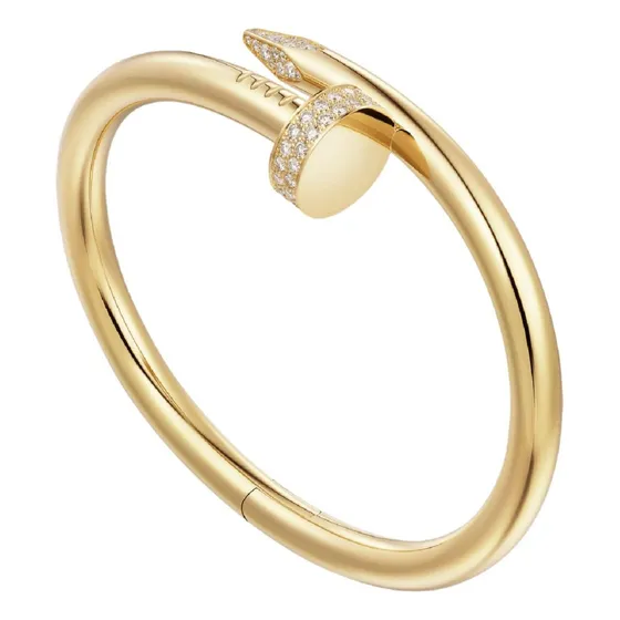 Pulsera Clavo Dupe Cartier Acero Inoxidable Mujer Oro Estilo 2 18 Cm 18 Cm