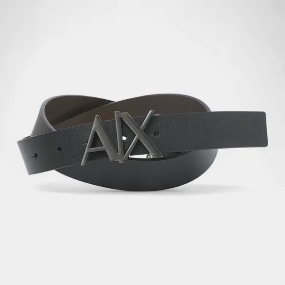 Cinto Armani Exchange Fivela Ax Couro Masculino Original