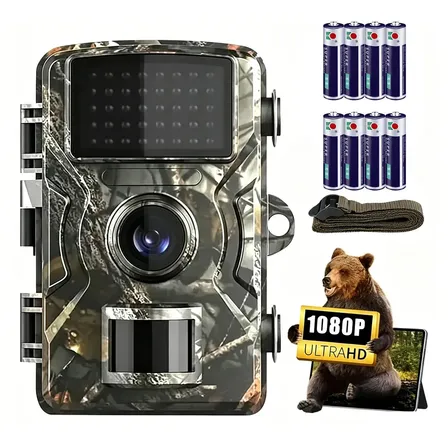 Câmera de Trilha Profissional 12MP 1080P com Infravermelho Invisível e Sensor PIR, Impermeável IP66, Alimentação por Pilhas - Vigilância Rural, Segurança para Sítio, Fazenda, Pomar e Tanque de Peixes