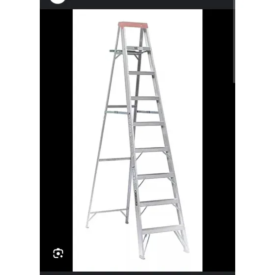 Escalera De Aluminio Tipo Tijera 9 Tramos   Aladino  #e