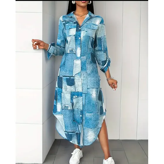 Vestido Largo Casual Temu Mujer