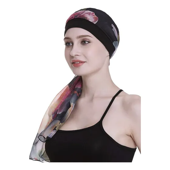 Tocados Para Quimioterapia, Pañoleta Con Gorro Para Mujer