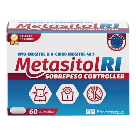 Myo Inositol Framingham Pharma Metasitol Ri Sobrepeso Controller Myo-inositol en cápsula Sin sabor de 60 un