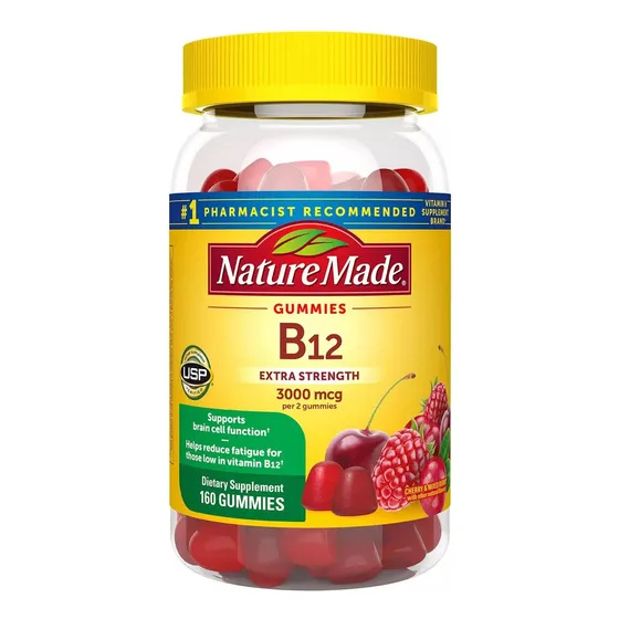 Nature Made Vitamina B12 Extra Fuerte 3000 Mcg 160 Gomitas Frutos Rojos