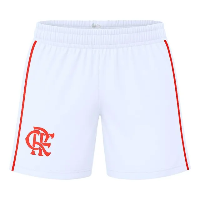 Shorts Flamengo Infantil Juvenil Branco Oficial