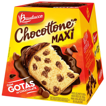 Chocottone Maxi com Gotas de Chocolate Bauducco 550g Bauducco