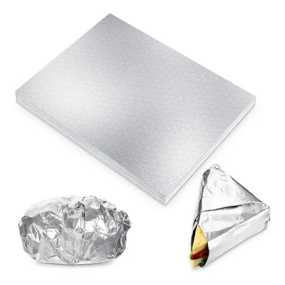 100 Hojas De Papel De Aluminio Aislado Para Envolver Sandwic