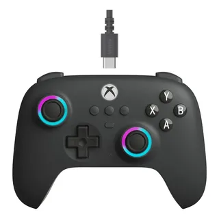 8bitdo Ultimate C Controlador Con Cable Para Xbox, Anillo De Fuego Con Iluminación Rgb Y Joysticks De Efecto Hall, Compatible Con Xbox Series X|s, Xbox One, Windows 10/11 (gris Oscuro)