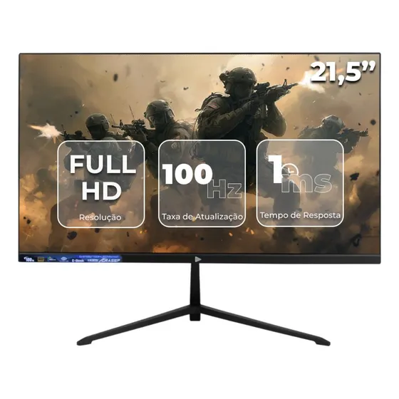 Monitor Gamer Led 21,5'' Fhd 100hz 1ms Hdmi Borda Infinita