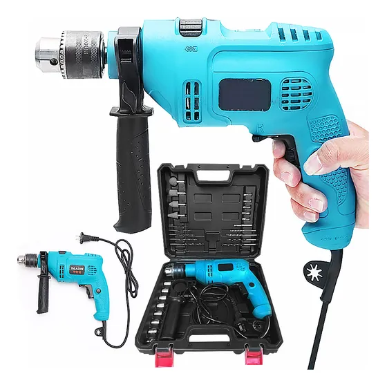 Furadeira Impacto 220v Com Acessórios Furadeira 32 Peças Wicopet Furadeira Elétrica Portátil Com Função De Rotação Para Frente E Para Trás