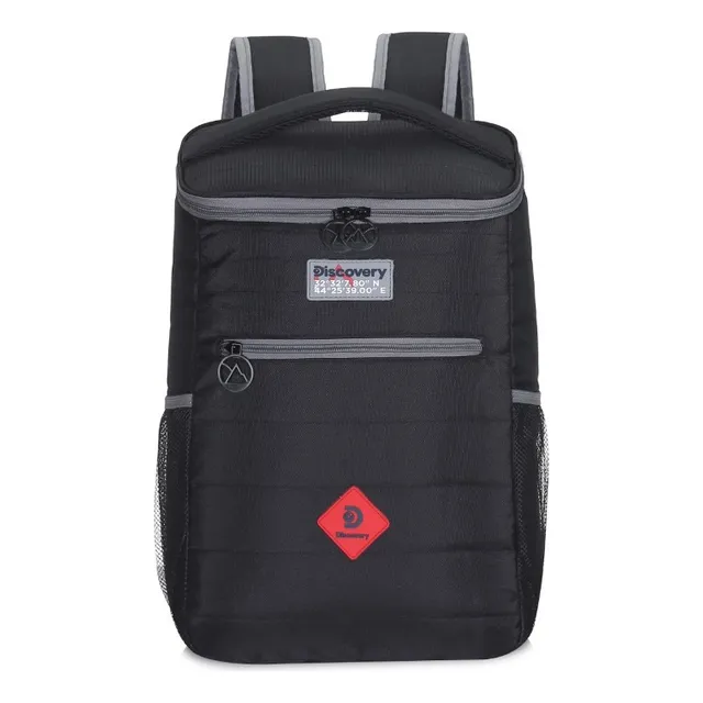 Mochila Conservadora Discovery Con Interior Térmico Y Bolsil Color Negro Diseño De La Tela Lisa