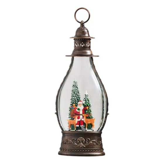 Farol Navideño Santa Claus Decorativo Con Luz Led