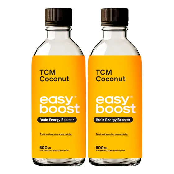 Óleo Coconut Tcm Easy Boost Mct 100% Do Coco Kit 2x 1000ml