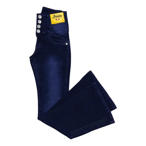 Jeans Flare 4 Botones Efecto Push Up Pata Elefante (chloe)