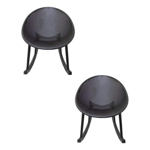 Set 2 Sillas Mecedoras Ergonomicas De Plastico Diseño Huevo