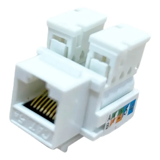 Conector Fêmea Rj45 Keystone Cat5e Branco Com 20 Peças