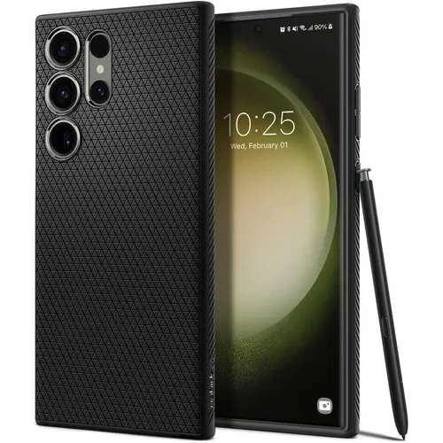 Case Spigen Liquid Air para Galaxy S23 Ultra (2023) Matte Black Anti golpes