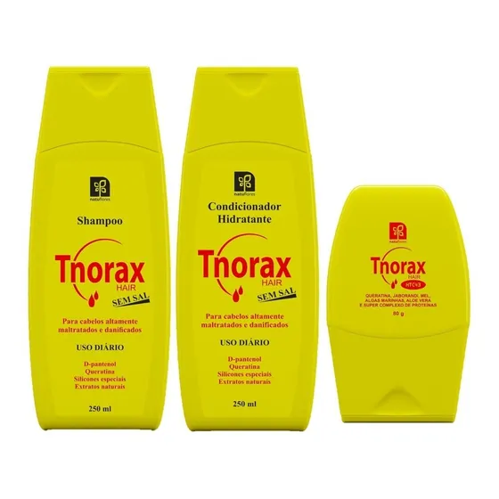 Kit Tnorax Shampoo 250ml, Condicionador 250ml E Tonico 80g