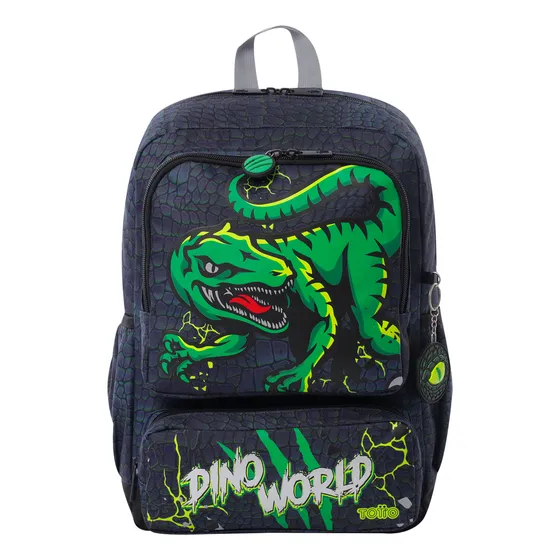 Mochila Totto Rex Dino Color Gris Talla M