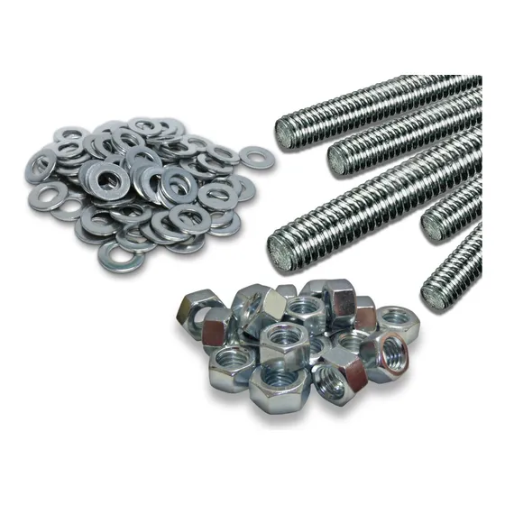 Kit Varilla Roscada Zinc 6mm (x5) +10 Tuercas +10 Arandelas 